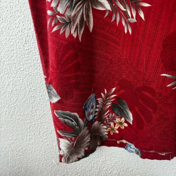 Windham Pointe Mens Hawaiian Tropical Shirt Short Sleeve Red SZ L - Picture 12 of 16